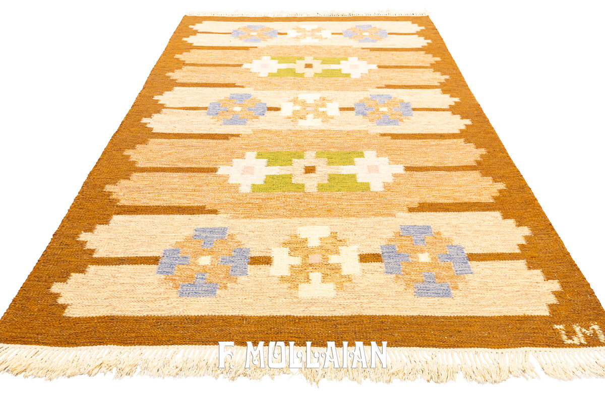 Scandinavian Rug Signed LM Brown/Beige Color n°:741653